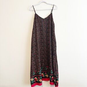 Elegant Floral Maxi Dress with Spaghetti Straps